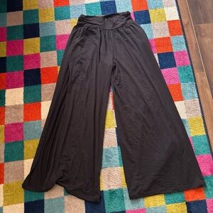 Black Wide-Leg Palazzo Pants - Women's High-Rise Comfort